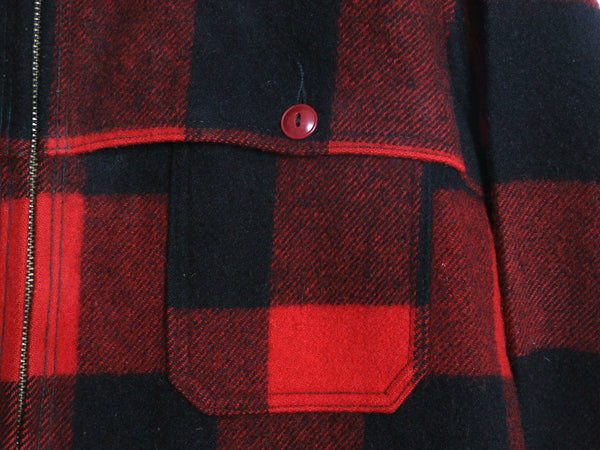 70s USA製 ウールリッチ ダブル マッキーノ ジャケット メンズ L 程 古着 ヴィンテージ ハンティング ウール フルジップ ブロック チェック