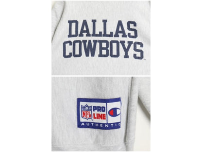 90s USA製 チャンピオン リバースウィーブ 2段 プリント スウェット メンズ XL オールド NFL カウボーイズ オフィシャル トレーナー 裏起毛