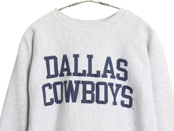 90s USA製 チャンピオン リバースウィーブ 2段 プリント スウェット メンズ XL オールド NFL カウボーイズ オフィシャル トレーナー 裏起毛