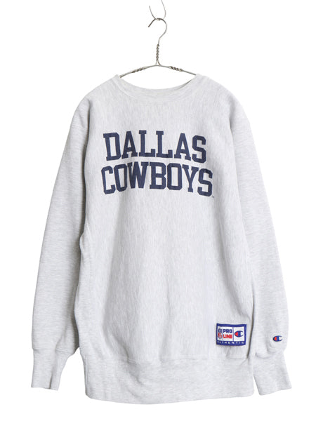 90s USA製 チャンピオン リバースウィーブ 2段 プリント スウェット メンズ XL オールド NFL カウボーイズ オフィシャル トレーナー 裏起毛