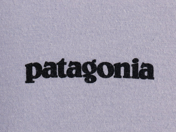 パタゴニア 両面 プリント Tシャツ レディース S / アウトドア カットソー メッセージ バックプリント ロゴ オーガニックコットン パープル