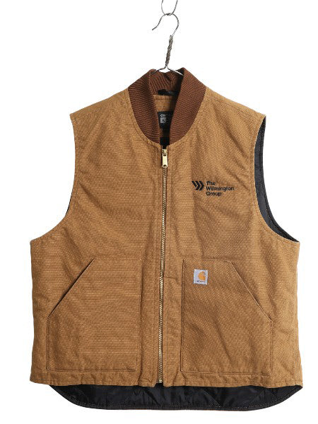 ほぼ デッドストック US企画 カーハート 中綿 ダック ベスト メンズ XL ナイロン キルティング ライナー ワーク 重ね着 企業 大きいサイズ