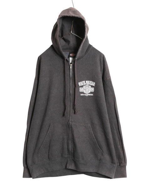  ハーレー ダビッドソン 両面 プリント フルジップ スウェット フード パーカー メンズ L / トレーナー バイク 裏起毛 グラフィック アート