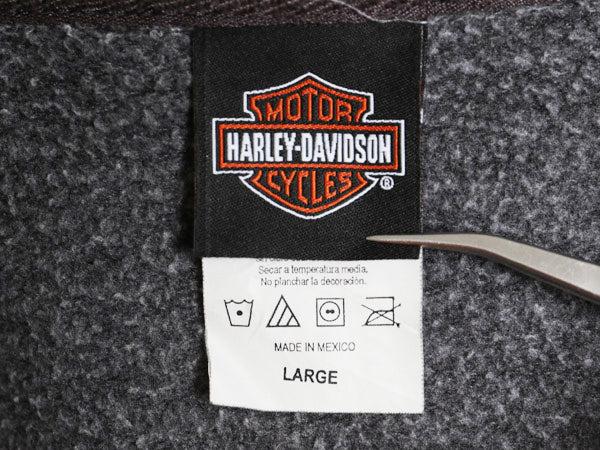  ハーレー ダビッドソン 両面 プリント フルジップ スウェット フード パーカー メンズ L / トレーナー バイク 裏起毛 グラフィック アート