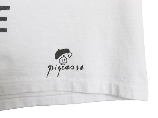 90s USA製 ★ マティス イカロス パロディ イラスト プリント Tシャツ メンズ XL オールド アート 芸術 絵画 アニマル シングルステッチ 白