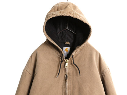 US企画 カーハート アクティブ ジャケット メンズ XL / ワーク ダック フード パーカー 中綿 キルティング ライナー ブルゾン 大きいサイズ