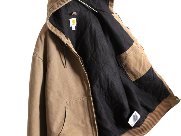 US企画 カーハート アクティブ ジャケット メンズ XL / ワーク ダック フード パーカー 中綿 キルティング ライナー ブルゾン 大きいサイズ