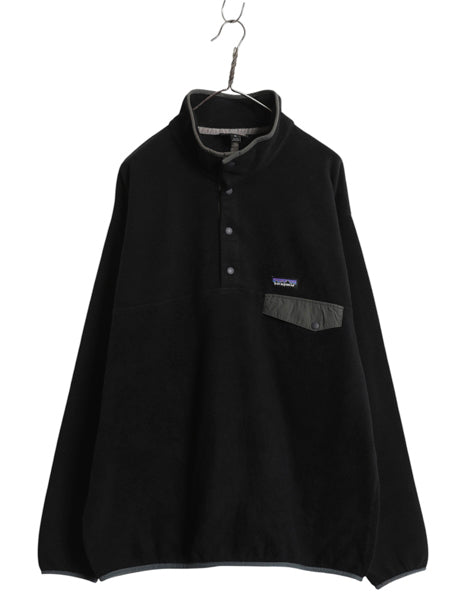 パタゴニア ライトウェイト シンチラ スナップT メンズ XL / 古着 17年製 フリース プルオーバー ジャケット アウトドア 大きいサイズ 黒
