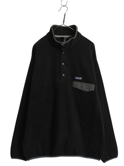 パタゴニア ライトウェイト シンチラ スナップT メンズ XL / 古着 17年製 フリース プルオーバー ジャケット アウトドア 大きいサイズ 黒