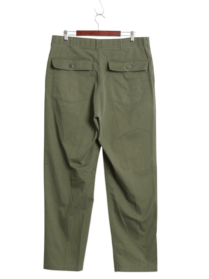 80s US ARMY 米軍実物 ベイカー パンツ 38 33 ヴィンテージ ミリタリー ファティーグ トラウザー ストレート OG-507 軍物 カーキ オリーブ