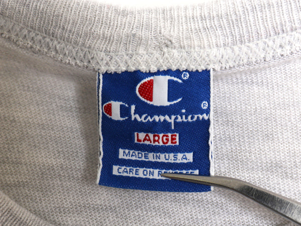 80s 90s USA製 ★ チャンピオン ハーバード カレッジ プリント Tシャツ メンズ L / ヴィンテージ スカル シングルステッチ 霜降り グレー