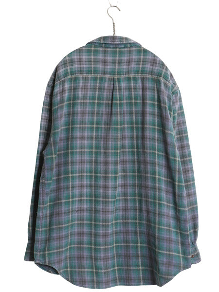 00s オールド ギャップ チェック 長袖 ヘビー フランネル シャツ メンズ L / 旧タグ ネルシャツ コットン ポケット付き ネル マルチカラー