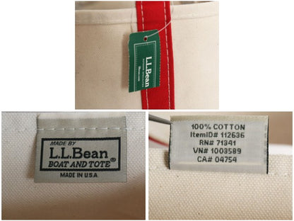 デッドストック USA製 エルエルビーン キャンバス トート バッグ MEDIUM アウトドア オープントップ ハンドバッグ 無地 コットン ツートン