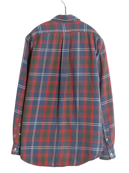 00s ラルフローレン チェック 長袖 ボタンダウン シャツ メンズ L オールド ポロ CLASSIC FIT コットン ワンポイント ポニー マルチカラー
