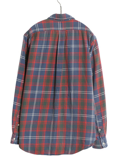 00s ラルフローレン チェック 長袖 ボタンダウン シャツ メンズ L オールド ポロ CLASSIC FIT コットン ワンポイント ポニー マルチカラー