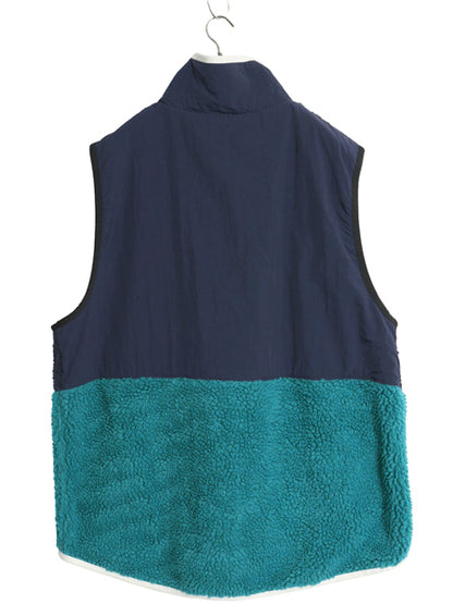 ナイキ シェルパ フリース ベスト メンズ XL / フルジップ ボア パイル ハイネック スウッシュ 重ね着 前開き マルチカラー 大きいサイズ
