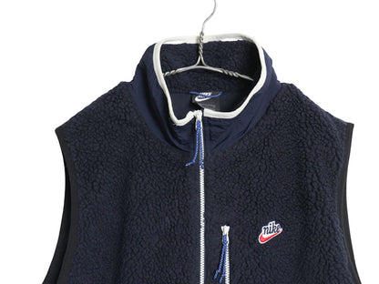ナイキ シェルパ フリース ベスト メンズ XL / フルジップ ボア パイル ハイネック スウッシュ 重ね着 前開き マルチカラー 大きいサイズ