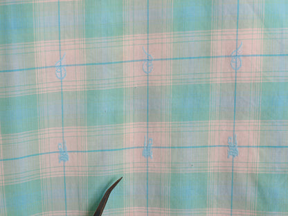 60s サドルマン タグ ★ リーバイス チェック ウエスタン シャツ メンズ M 程 古着 ヴィンテージ DAN RIVER コットン 総柄 長袖シャツ 薄手