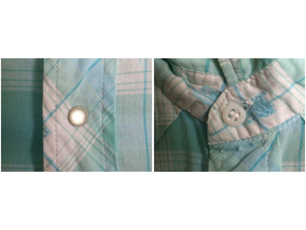 60s サドルマン タグ ★ リーバイス チェック ウエスタン シャツ メンズ M 程 古着 ヴィンテージ DAN RIVER コットン 総柄 長袖シャツ 薄手