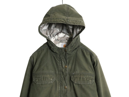 US企画 カーハート フライバーグ コート レディース M / 古着 ワーク パーカー ジャケット 中綿 キルティング ライナー モッズ ハーフ 廃盤