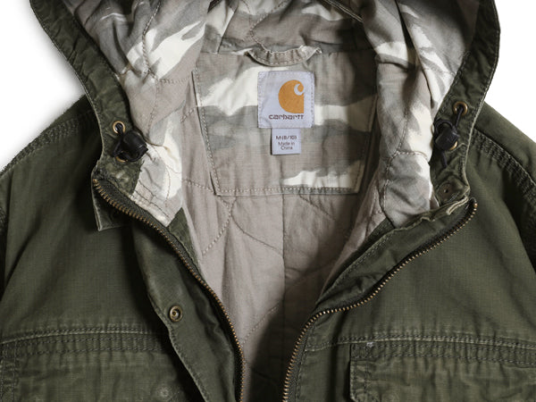 US企画 カーハート フライバーグ コート レディース M / 古着 ワーク パーカー ジャケット 中綿 キルティング ライナー モッズ ハーフ 廃盤