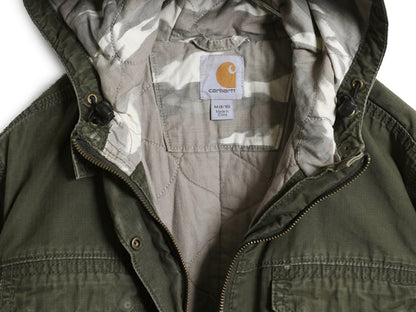 US企画 カーハート フライバーグ コート レディース M / 古着 ワーク パーカー ジャケット 中綿 キルティング ライナー モッズ ハーフ 廃盤