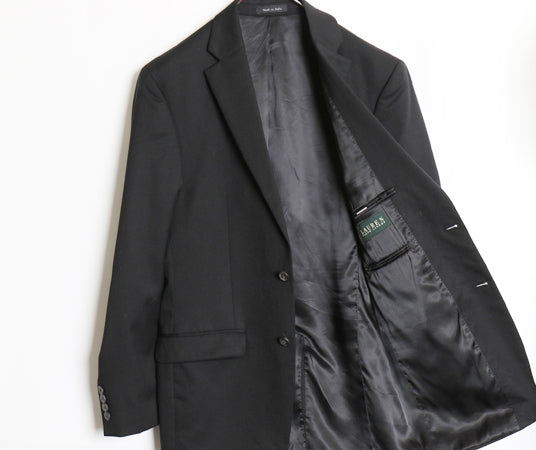 デッドストック 00s ローレン ラルフローレン テーラード ジャケット メンズ M 程/ 新品 オールド ポロ ウール ブレザー ビジネス ブラック