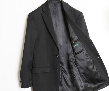 デッドストック 00s ローレン ラルフローレン テーラード ジャケット メンズ M 程/ 新品 オールド ポロ ウール ブレザー ビジネス ブラック