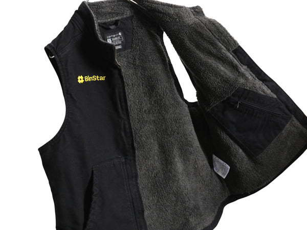 US企画 カーハート モックネック ダック ベスト レディース XL / 裏 ボア パイル フリース フルジップ ワーク 重ね着 大きいサイズ 企業 黒