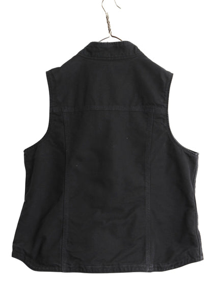 US企画 カーハート モックネック ダック ベスト レディース XL / 裏 ボア パイル フリース フルジップ ワーク 重ね着 大きいサイズ 企業 黒