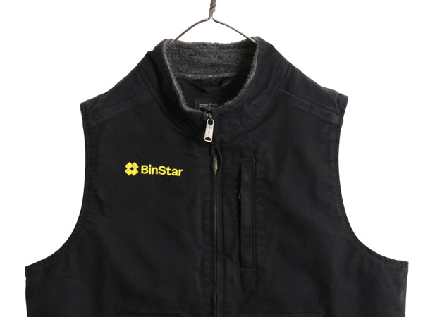 US企画 カーハート モックネック ダック ベスト レディース XL / 裏 ボア パイル フリース フルジップ ワーク 重ね着 大きいサイズ 企業 黒