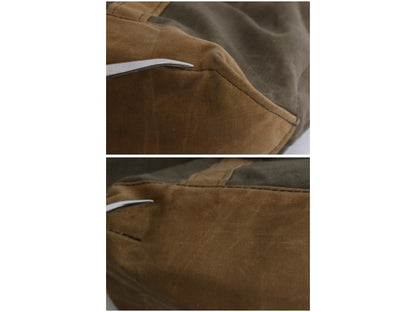 エルエルビーン ワックス キャンバス トート バッグ MEDIUM 古着 アウトドア ツートン ジップトップ ハンドバッグ カーキ ブラウン 迷彩柄