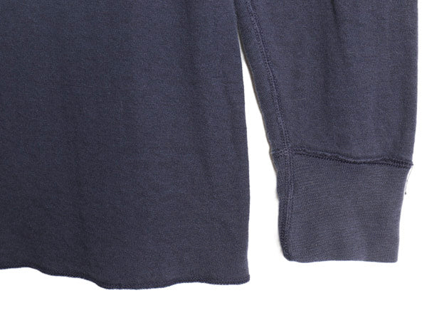 90s エルエルビーン ヘンリーネック 長袖 Tシャツ メンズ M オールド ロンT アンダーシャツ ロングスリーブ カットソー 2レイヤー 厚手 紺