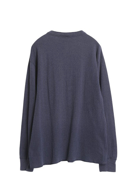 90s エルエルビーン ヘンリーネック 長袖 Tシャツ メンズ M オールド ロンT アンダーシャツ ロングスリーブ カットソー 2レイヤー 厚手 紺