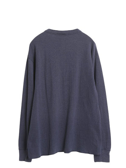 90s エルエルビーン ヘンリーネック 長袖 Tシャツ メンズ M オールド ロンT アンダーシャツ ロングスリーブ カットソー 2レイヤー 厚手 紺
