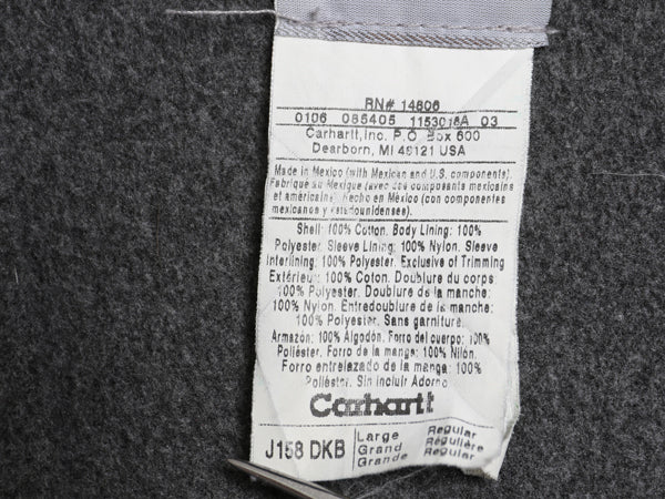 カーハート アクティブ ジャケット メンズ L 古着 ワーク ダック パーカー フリース ライナー付き フルジップ ブルゾン ジャンパー 廃盤 茶