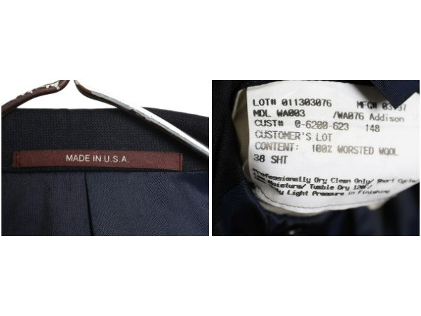 USA製 ヒッキーフリーマン テーラード ジャケット メンズ M 程/ スーツ ブレザー サマー ウール 紺ブレ 素材 きれいめ ビジネス トラッド