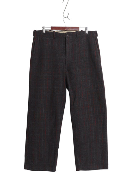 50s ★ エルエルビーン メルトン ウール パンツ 実寸 37 31 / ヴィンテージ ウールリッチ チェック ノータック スラックス ストレート 厚手