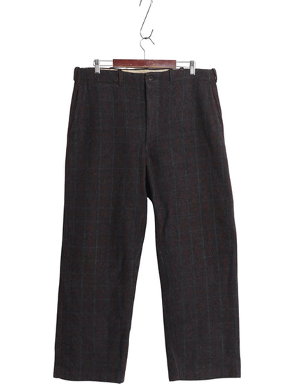 50s ★ エルエルビーン メルトン ウール パンツ 実寸 37 31 / ヴィンテージ ウールリッチ チェック ノータック スラックス ストレート 厚手