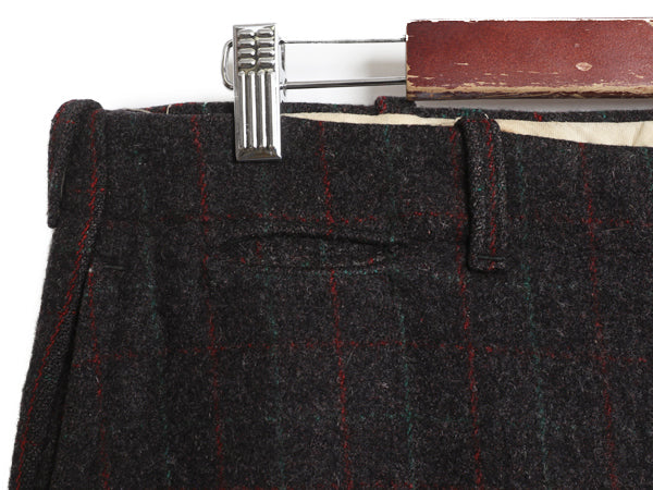 50s ★ エルエルビーン メルトン ウール パンツ 実寸 37 31 / ヴィンテージ ウールリッチ チェック ノータック スラックス ストレート 厚手