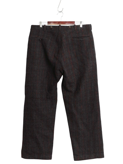 50s ★ エルエルビーン メルトン ウール パンツ 実寸 37 31 / ヴィンテージ ウールリッチ チェック ノータック スラックス ストレート 厚手