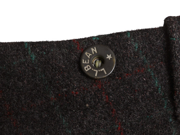50s ★ エルエルビーン メルトン ウール パンツ 実寸 37 31 / ヴィンテージ ウールリッチ チェック ノータック スラックス ストレート 厚手