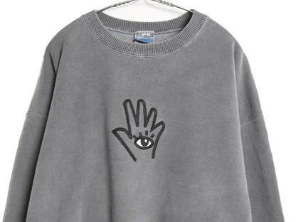 90s グラフィック アート 刺繍 スウェット メンズ XXL / オールド 裏起毛 トレーナー パロディ 両面  ポップ フリーメイソン 大きいサイズ