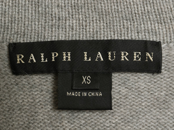 ブラックレーベル ラルフローレン ショールカラー ニット ワンピース レディース XS ポロ カシミヤ メリノ ウール アンゴラ ミニ丈 高級 灰