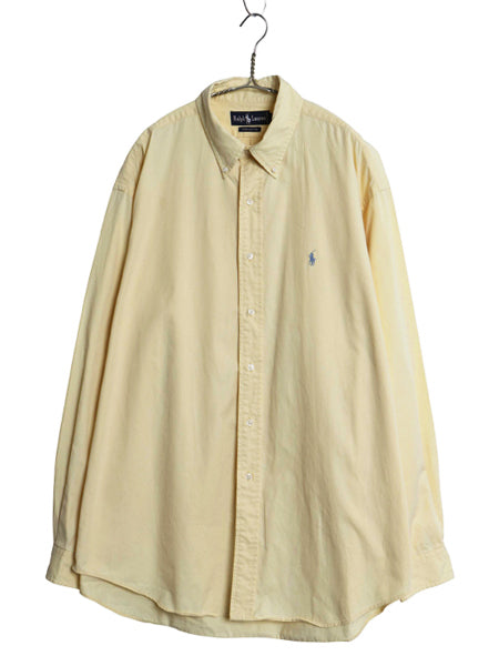 90s ラルフローレン 長袖 ボタンダウン シャツ メンズ XL / オールド ポロ オックスフォード コットン ワンポイント ポニー 大きいサイズ