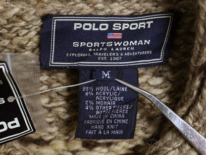 デッドストック 90s ★ ポロスポーツ ラルフローレン カウチン ハンドニット セーター メンズ レディース M / 手編み ウール プルオーバー