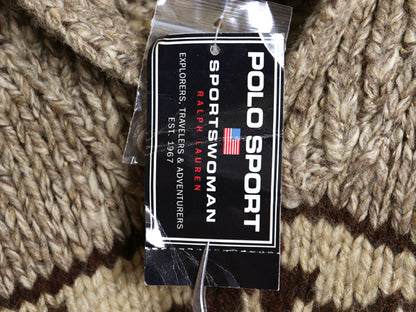 デッドストック 90s ★ ポロスポーツ ラルフローレン カウチン ハンドニット セーター メンズ レディース M / 手編み ウール プルオーバー