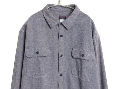 パタゴニア ロングスリーブ フィヨルド フランネル シャツ メンズ XXL / 古着 14年製 アウトドア 無地 ネルシャツ 長袖シャツ 大きいサイズ