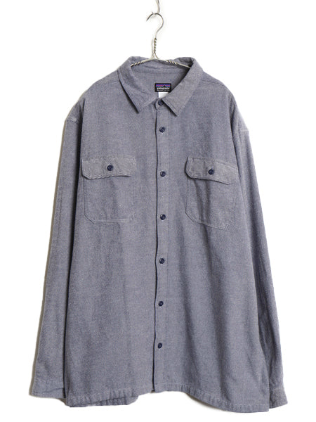 パタゴニア ロングスリーブ フィヨルド フランネル シャツ メンズ XXL / 古着 14年製 アウトドア 無地 ネルシャツ 長袖シャツ 大きいサイズ