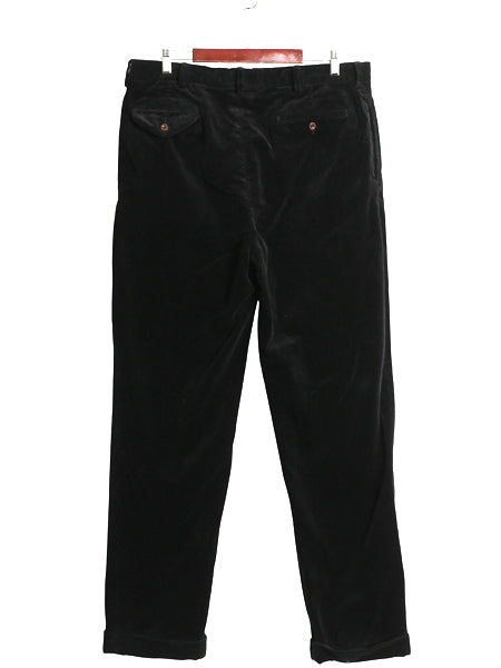 00s ポロ ラルフローレン 太畝 コーデュロイ パンツ メンズ 38 34 / 古着 オールド スラックス ストレート ツータック 裾ダブル ブラック